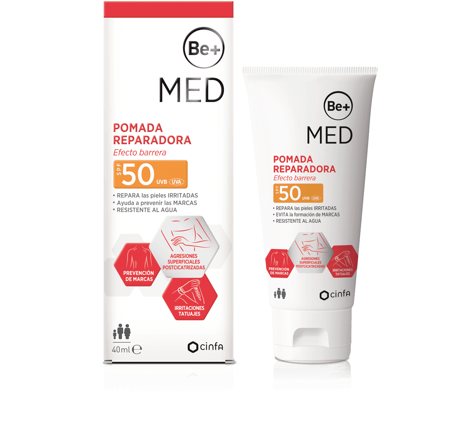 Be+ Pomada Reparadora SPF 50 Efecto Barrera 40ml